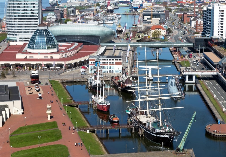 Blick auf den Museumshafen in Bremerhaven