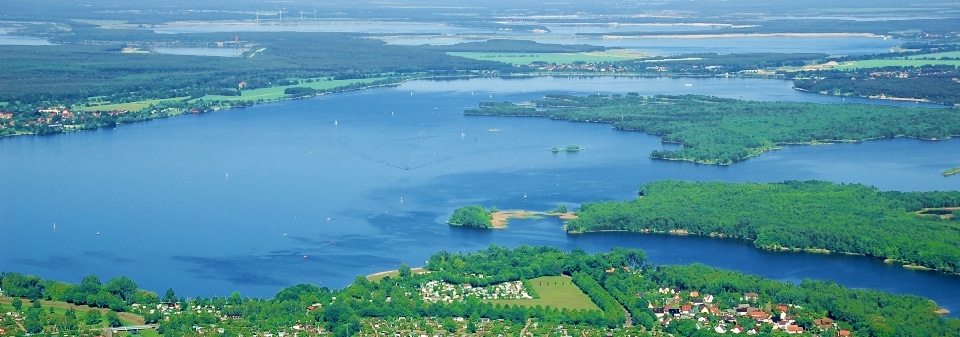 Der Senftenberger See aus der Vogelperspektive
