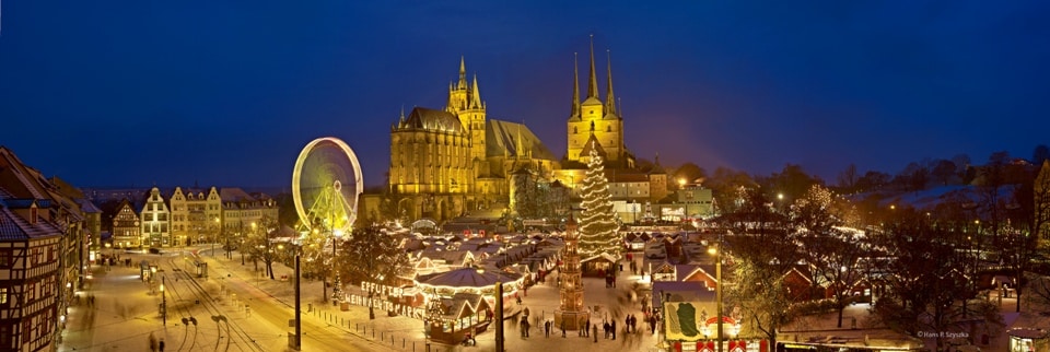 Panoramabild Erfurter Weihnachtsmarkt