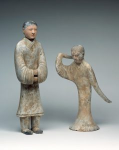 Stehende Dienerin und Tänzerin, China, West-Han-Zeit, 2. Jh. v. C.,