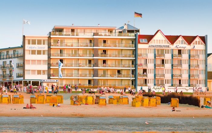Ansicht Strandhotel Duhnen mit Aparthotel Kamp