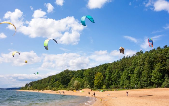 Kite surfing am Brombachsee, Fränkisches Seenland