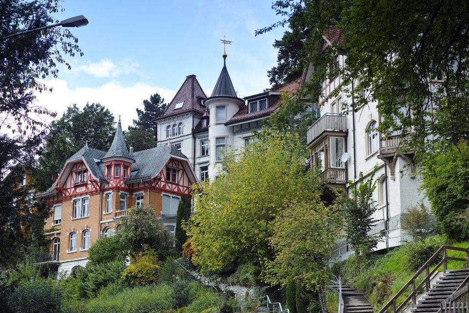 Häuser in St Gallen, Schweiz