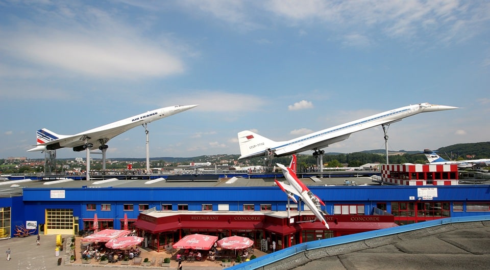 Überschallflugzeuge Concorde und Tupolev im Auto & Technik Museum Sinsheim