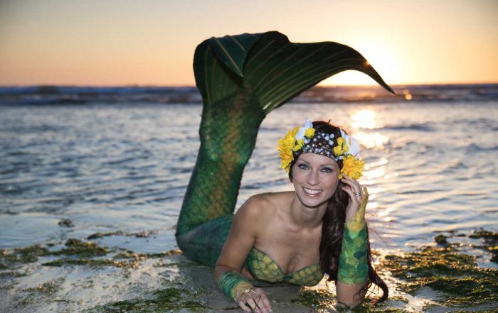 frau mit flosse meerjungfrauenschule