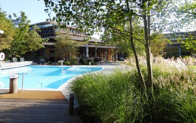 Hotelansicht mit Saunagarten Bora HotSpa Resort, Radolfzell