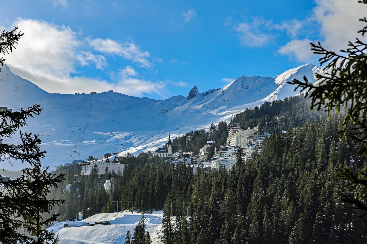 Blick auf Arosa - Loipen in der Schweiz