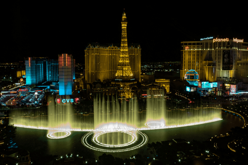 Luftbild Las Vegas bei Nacht