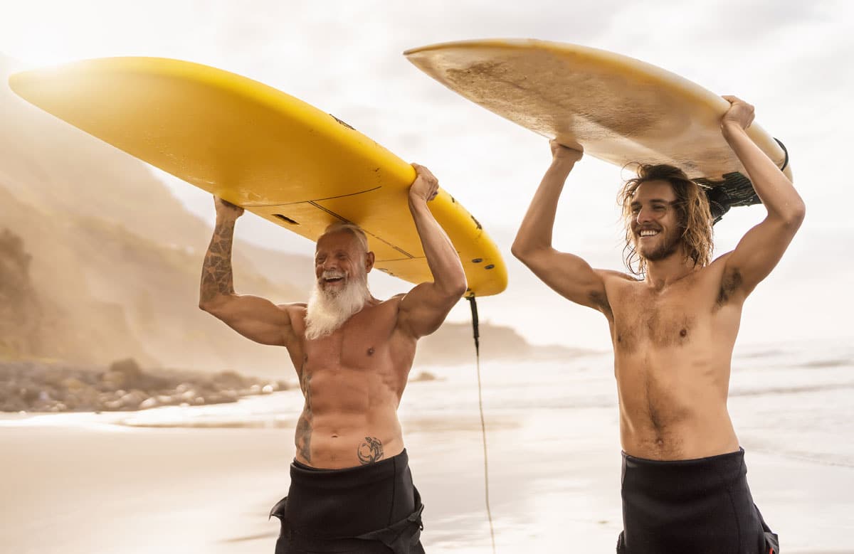 Surfen alt und jung