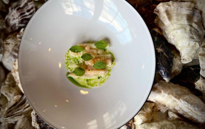 Tobias Weyers, Foodbild - Forelle - Sauerer Spargel - Johannisbeere