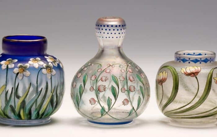 Jugendstil-Vasen Fritz Heckert, 1899 im Glasmuseum Passau