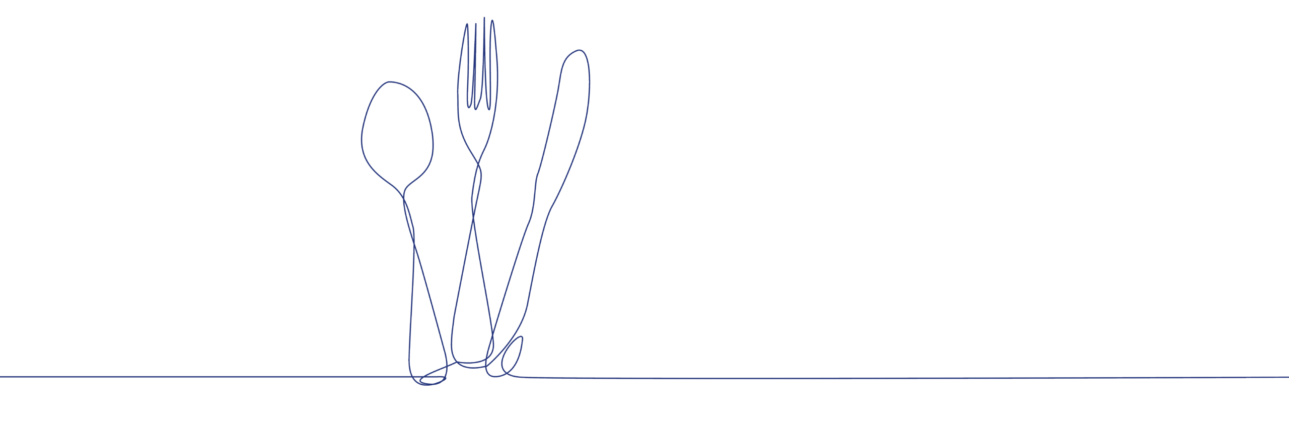 Löffel und Gabel und Messer gebündelt Umrisslinie