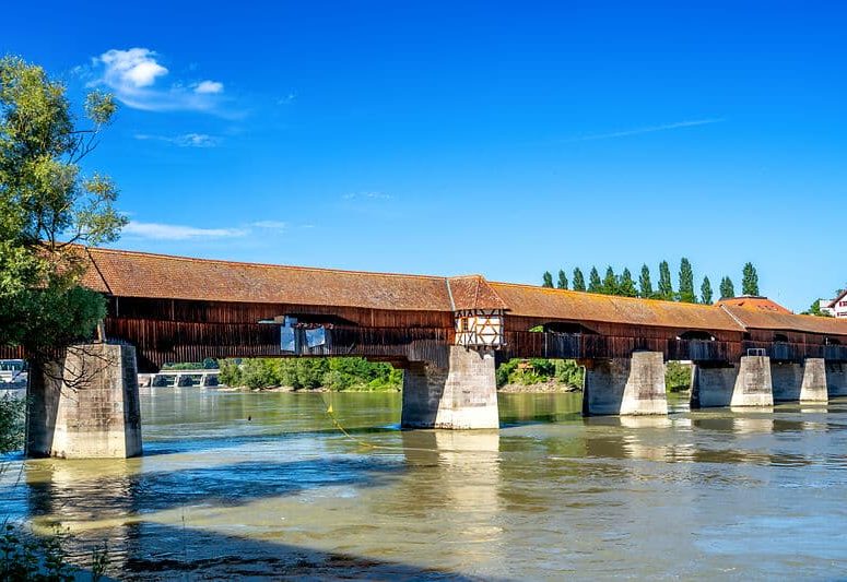 Holzbrücke, Bad Saeckingen, Baden Wuerttemberg, Deutschland