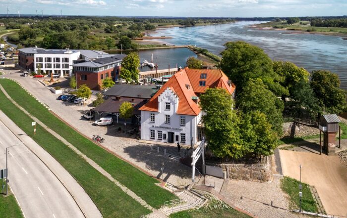 Luftaufnahme Zollenspieker Fährhaus Hamburg