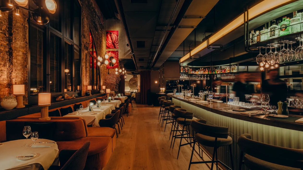 Blick in das Restaurant und Bar Veronika in Berlin