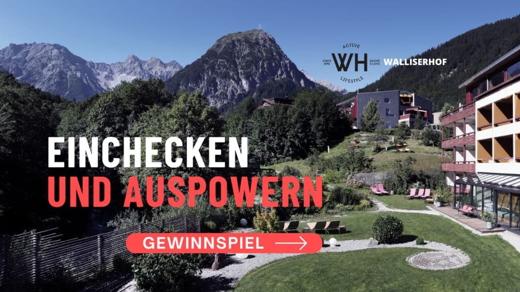 Gewinnspiel ist beendet: EINCHECKEN UND AUSPOWERN  Im wohl lässigsten Sporthotel in Vorarlberg in Brand - mitten im Brandnertal. Beendet