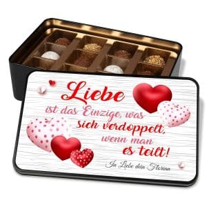 Geschenkdose personalisiert mit 12 Confiserie-Pralinen