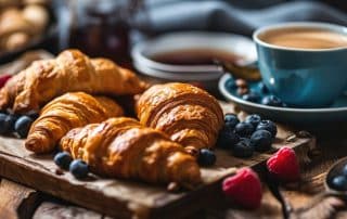 Frühstück mit Croissants
