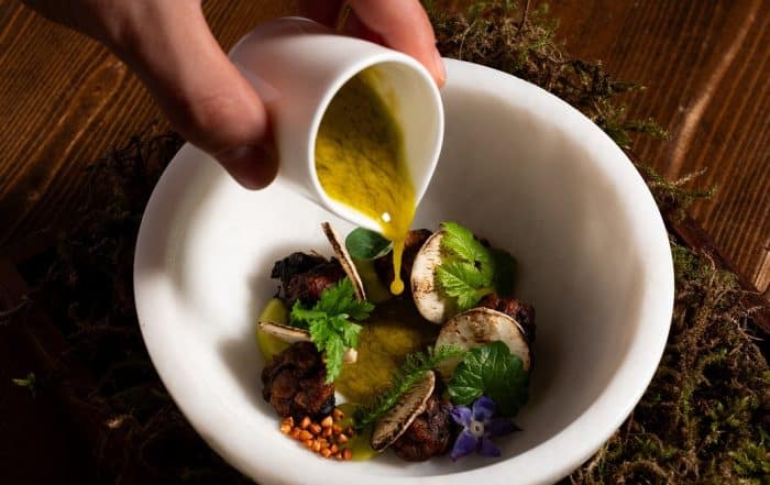 Nikodemus Berger, Foodbild - Sellerie / Holzkohle / Weizengras / Wildkräuter