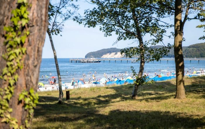 Strandleben in Binz an der Ostsee im Sommer