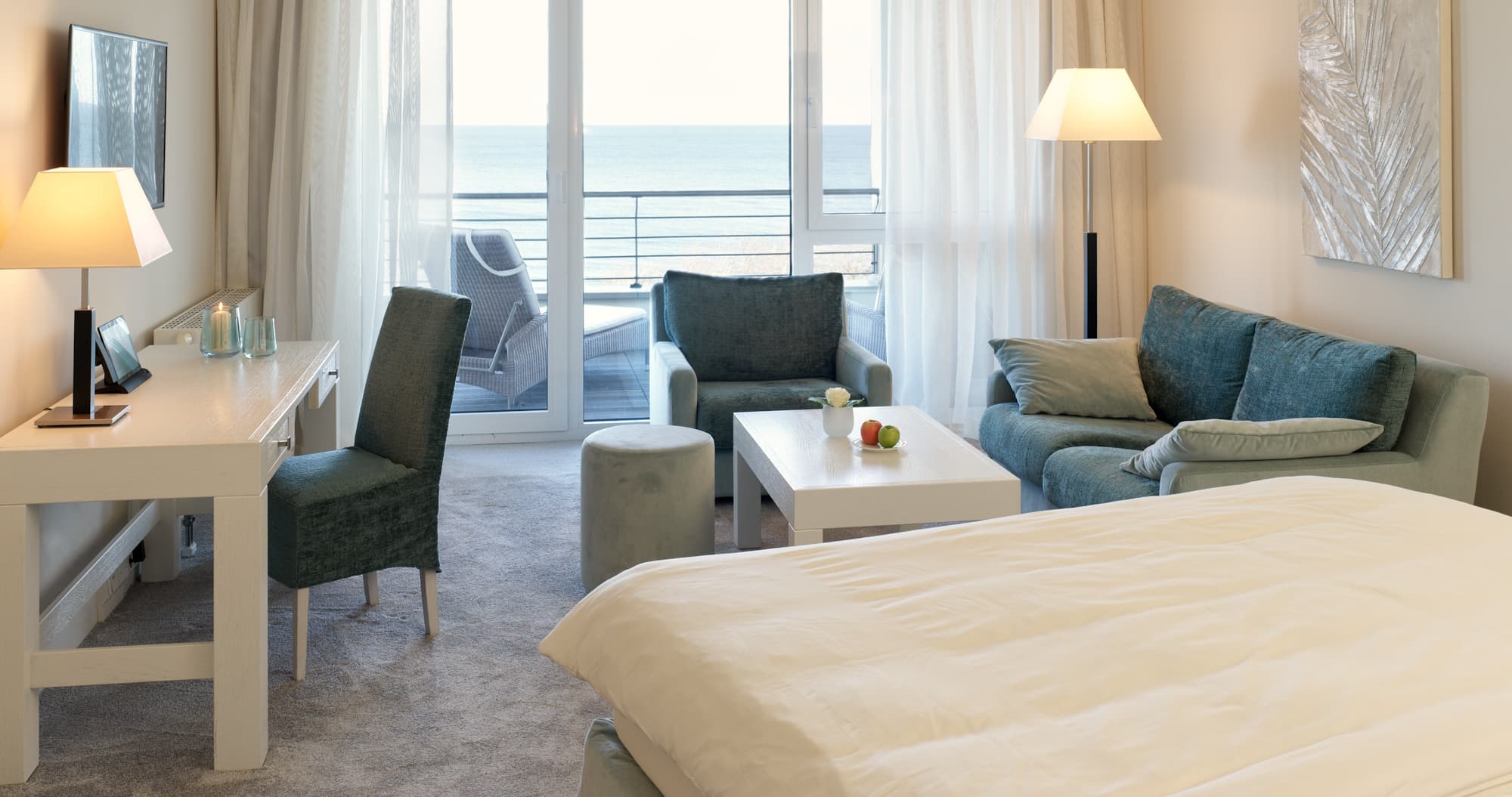 Zimmer mit Meerblick im Strandhotel Dünenmeer