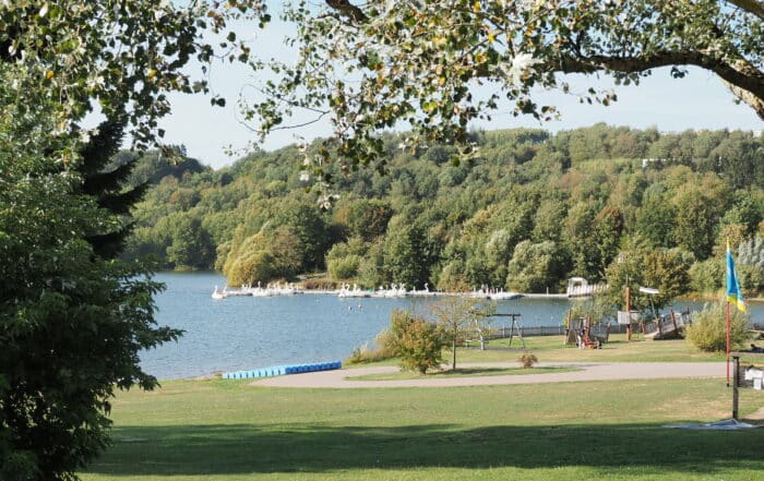 Liegewiese am Bostalsee im Sommer