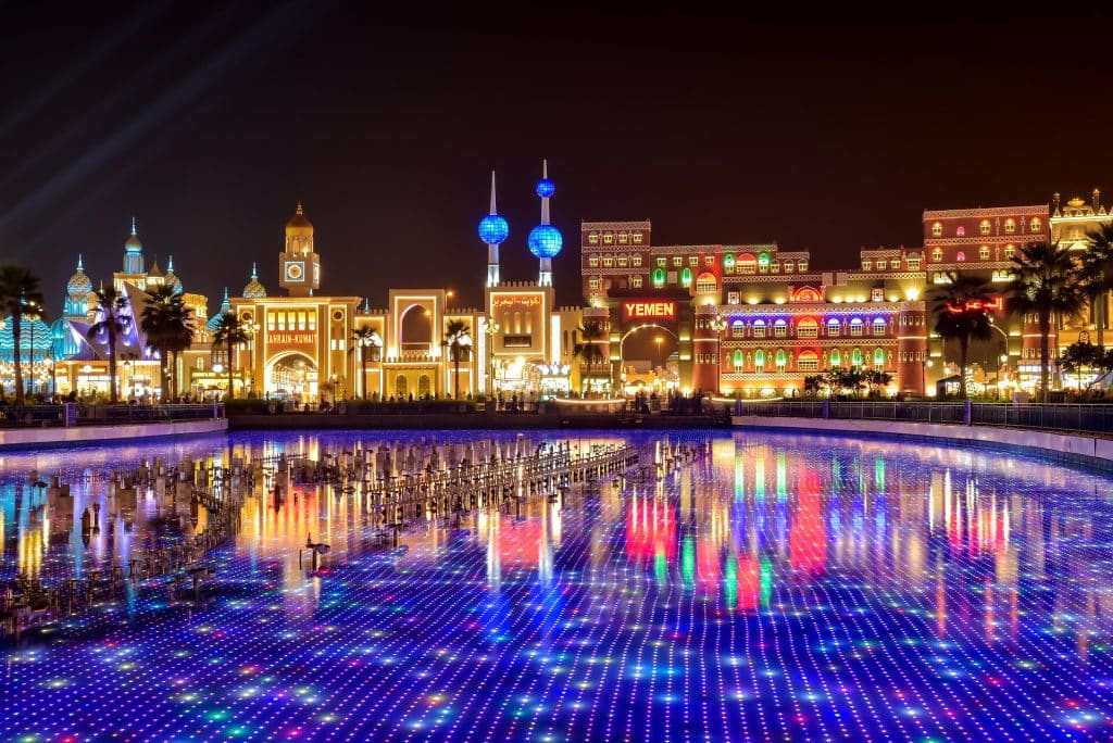 Dubai Global Village view at the night, Dubai, United Arab Emirates Dubai Global Village view at the night, Dubai, United Arab Emirates