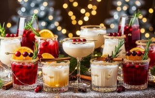 Auswahl festlicher Cocktails - winterliche Wohlfühldrinks