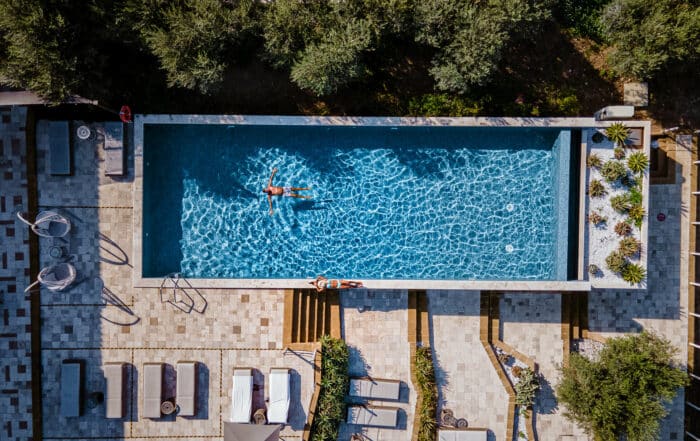 Luxury resort with a view over wine field in Selinunte Sicily Italy, infinity pool with a view over wine fields