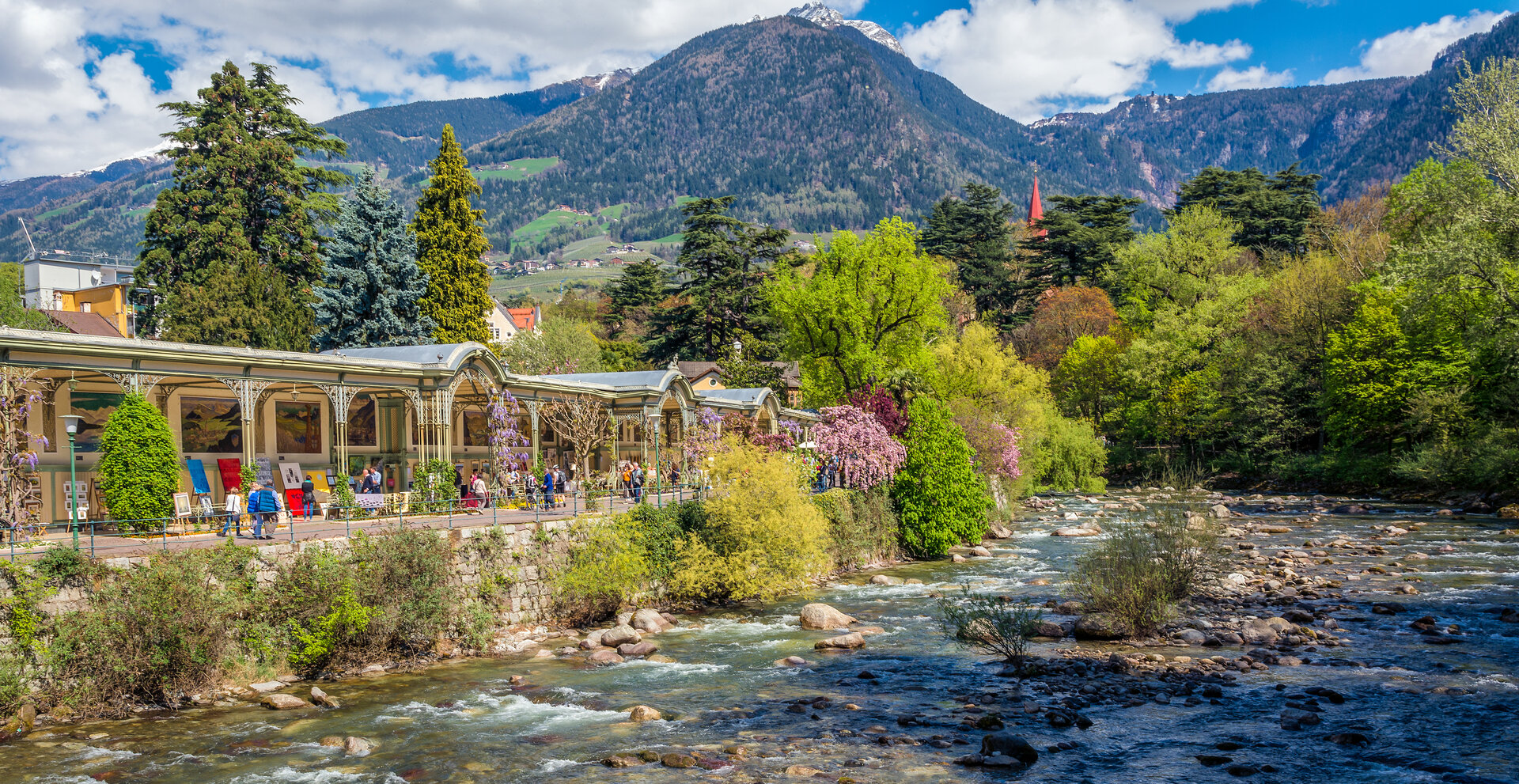 Meran Promenade am Fluss