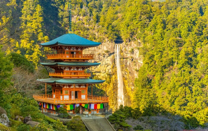Seiganto-ji Pagoda And Nachi Falls In Wakayama, Japan