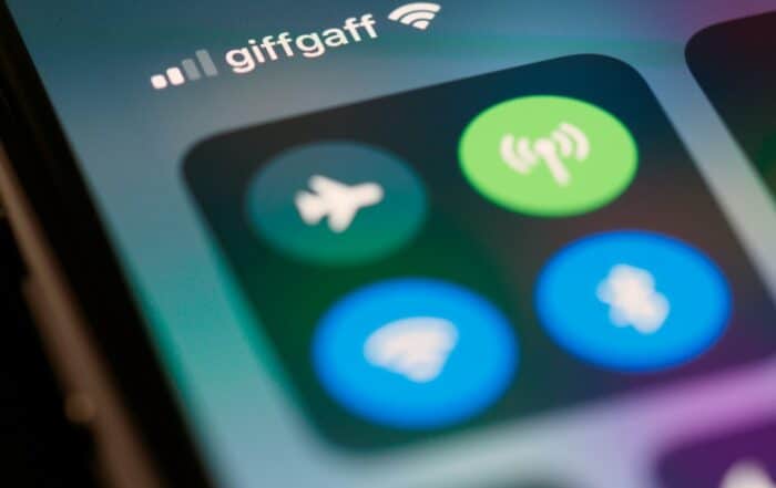 Touchscreen eines mobilen Endgerätes mit den Netzwerkeinstellungen