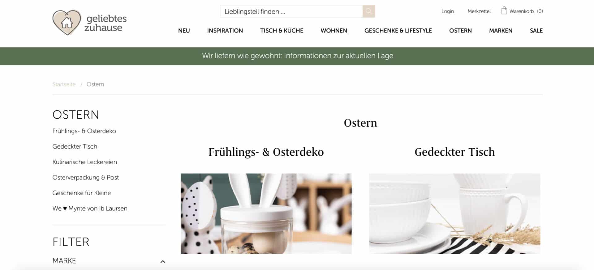 Online-Shops Ostern