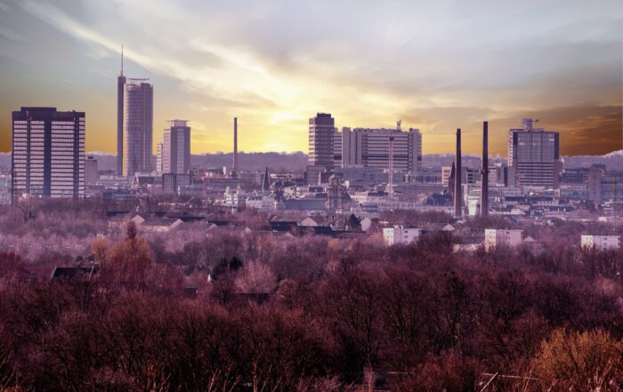 Blick auf Essen - schlechtes Wetter in Essen