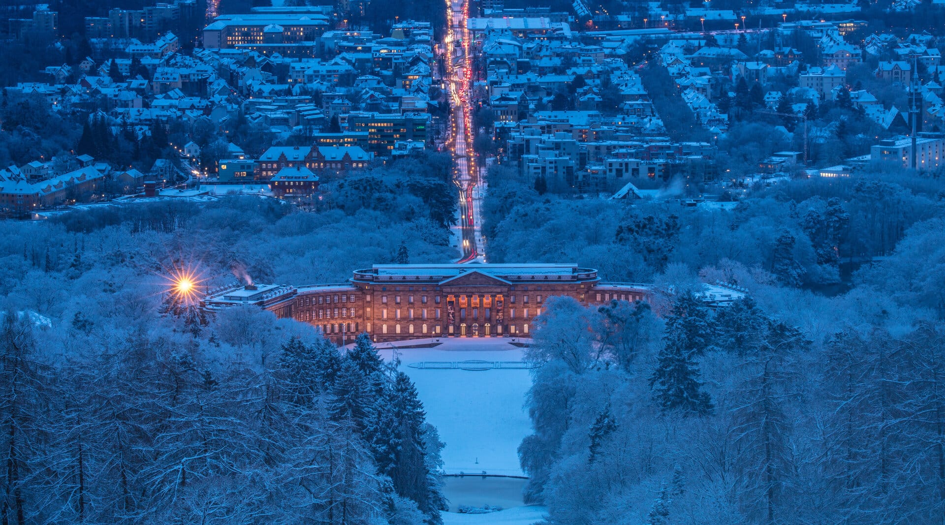 Schloss Wilhelmshöhe Kassel im Winter - schlechtes Wetter in Kassel
