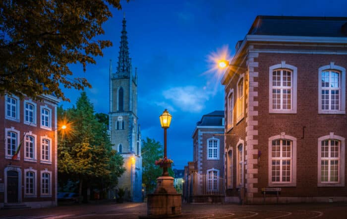 Eupen bei Nacht