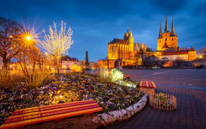 Frühling in der Hauptstadt Erfurt am Abend - Frühling in Thüringen