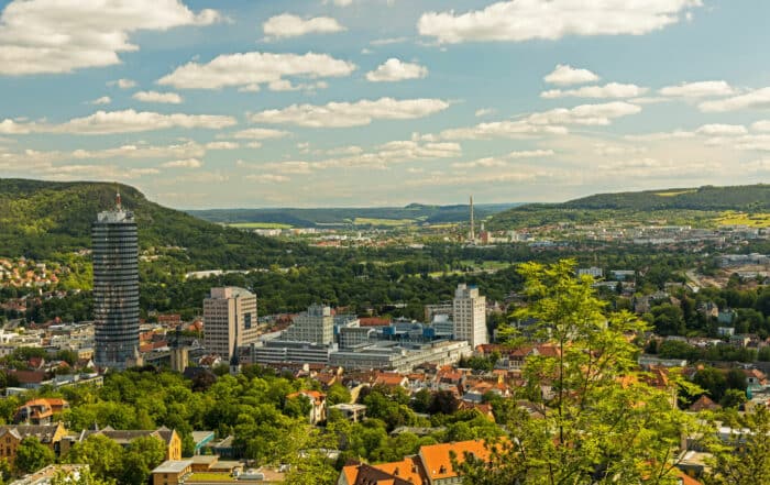Blick über Jena - Radfernweg Thüringer Städtekette