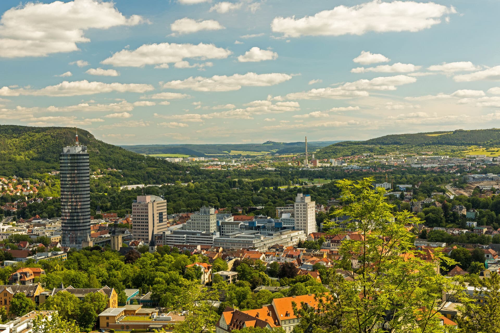 Blick über Jena - Radfernweg Thüringer Städtekette