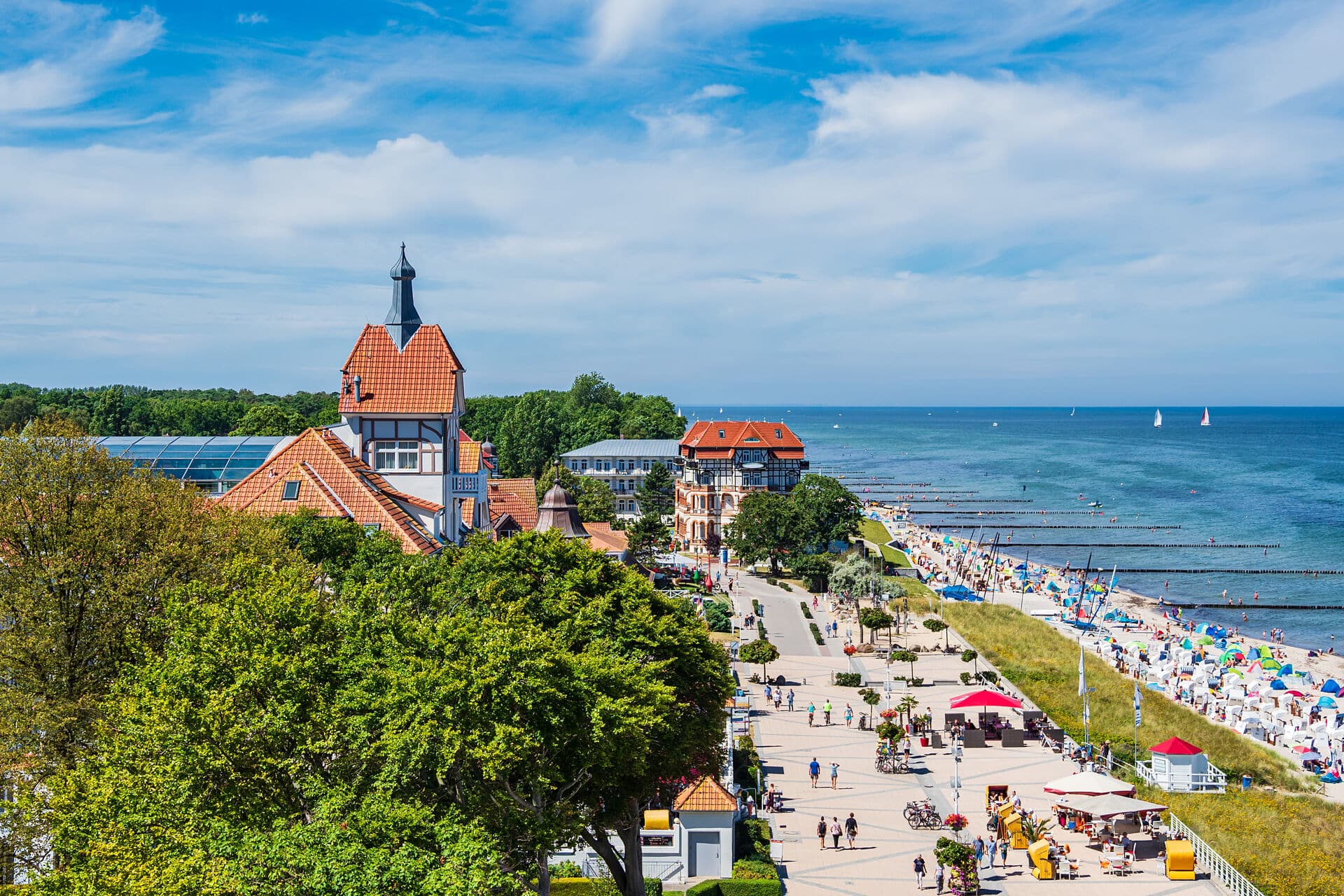 Strandpromenade in Kühlungsborn aus der Vogelperspektive