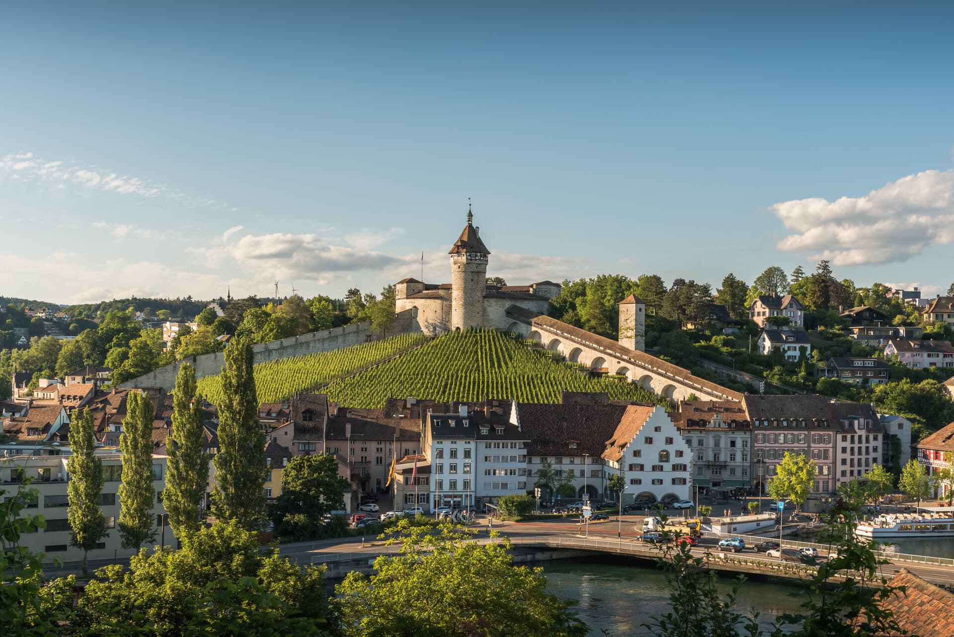 Blick auf Schaffhausen am Rhein, Schweiz