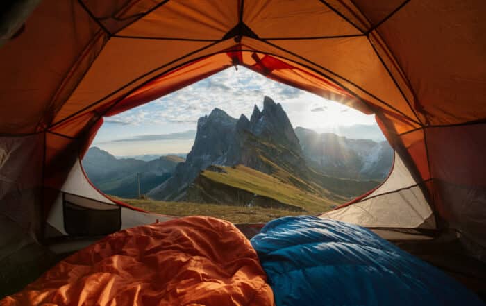 Camping in den Dolomiten, Italien